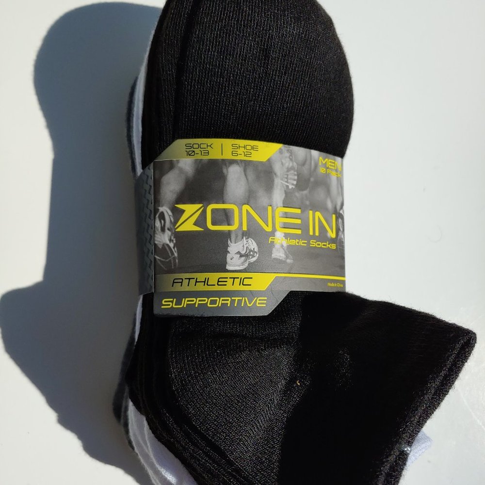 BRAND NEW! Zone in! 2 sets of 10 socks.